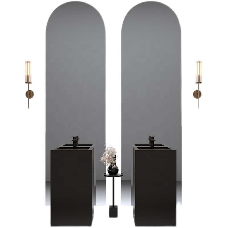 European style popular luxury modern vanity wash basin black gloss bathroom cabinets with LED mirror
