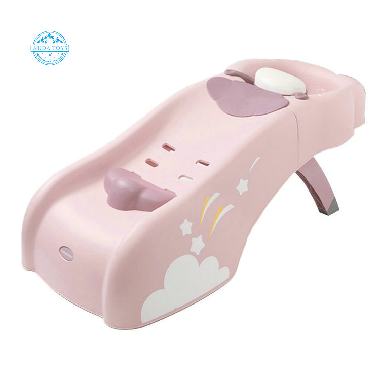A06701 2021 High Quality Lay Down Baby Shampoo Chair Adjustable Plastic Baby Furniture For Bathroom