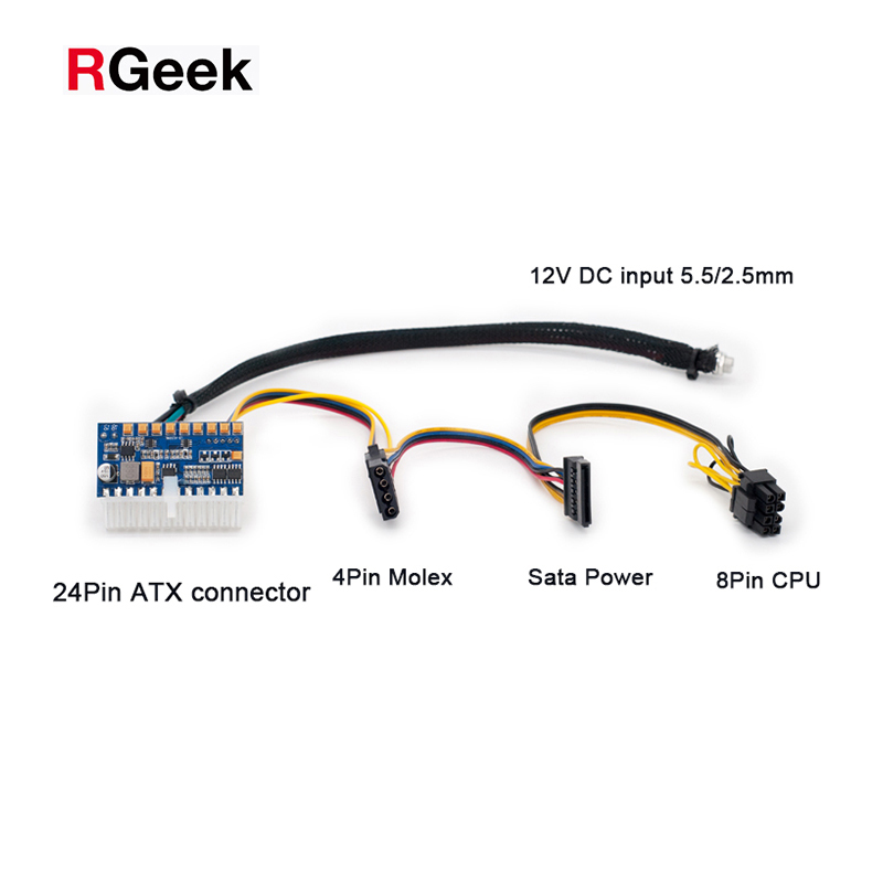 RGeek DC к DC ATX мощность 12 в 250 Вт пик выход 24pin переключатель Пико PSU мини ITX ATX PC питание