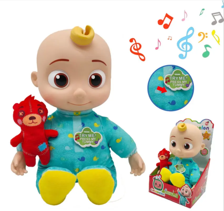 Doll JJ Soft Plush Stuffed Animal Toy with Music 34cm Sleep Baby Toys For Kids Gift