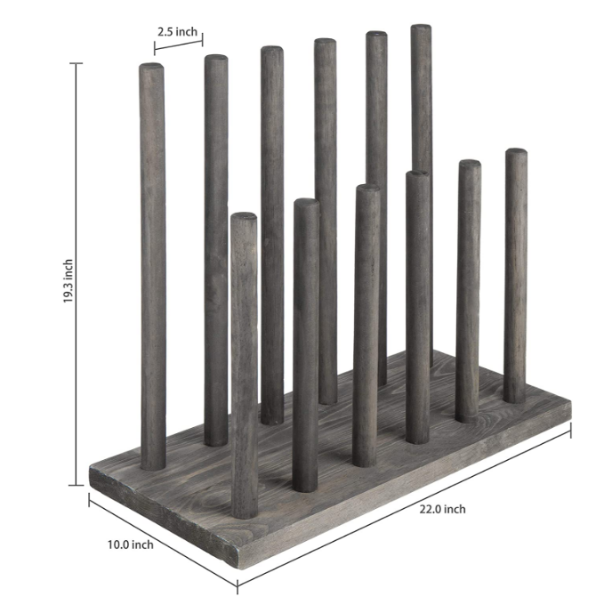 FSC&BSCI entryway rustic Gray Wooden display 6-Pair Boot Storage Rack