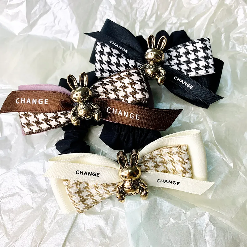 Fashion Woman Hair Accessories girls Hair Ties Scrunchies Girls Ponytail Holders Rubber Band with Little Bear