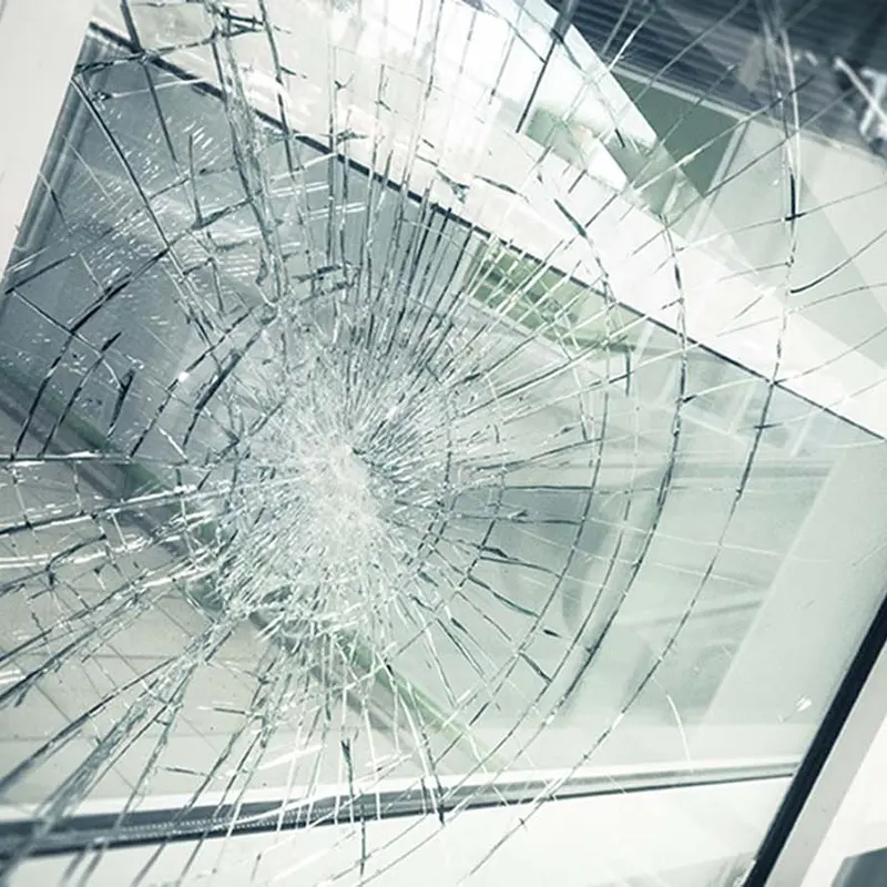 8mil Mitigates Hazards From Shattered Glass Holographic Window Security Film
