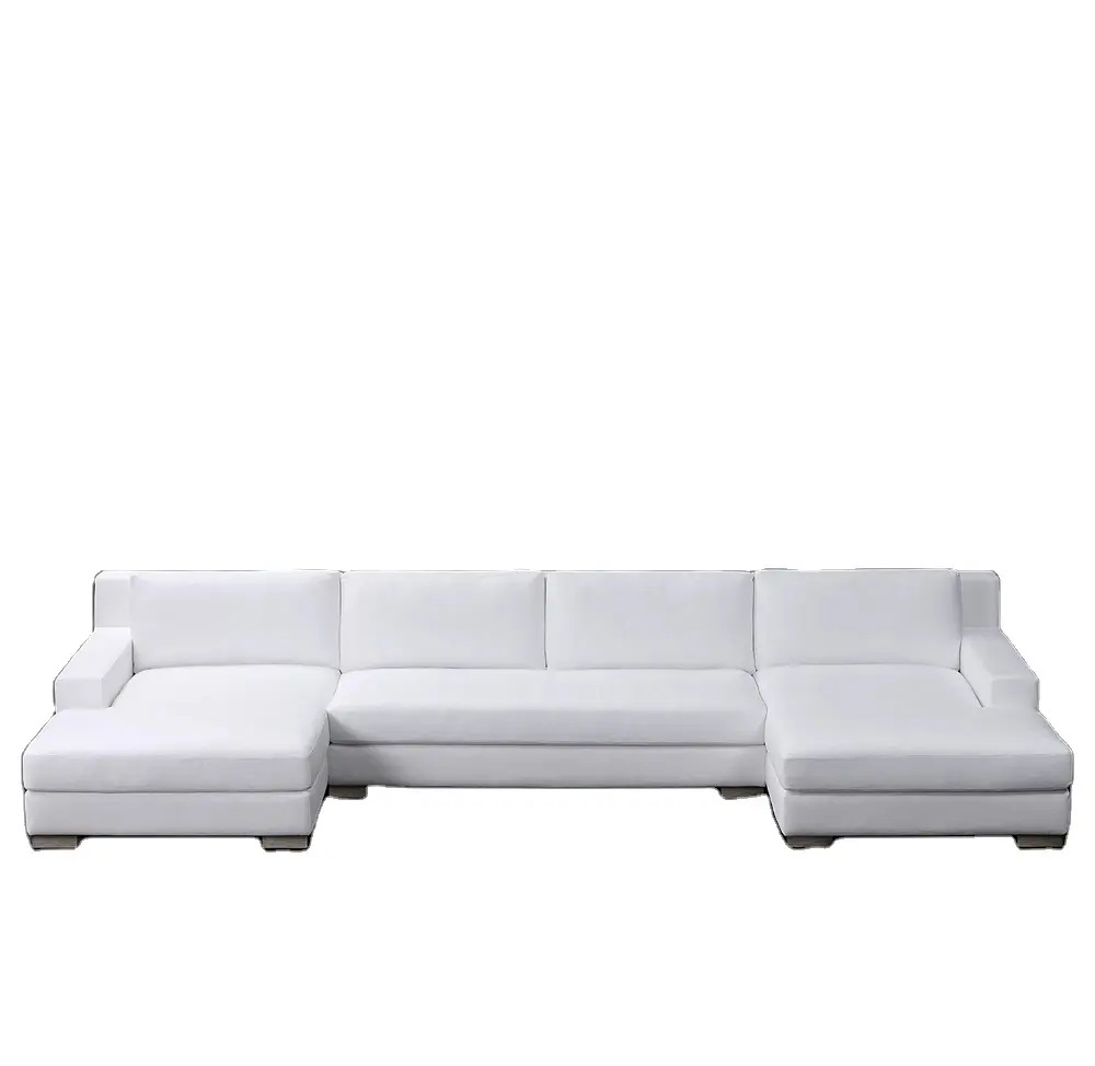 Luxury Modern Living Furniture Italian Style Fabric Furniture Home Room Sofa Wide Arm Sofa Fabric U-sectional Sofa Set
