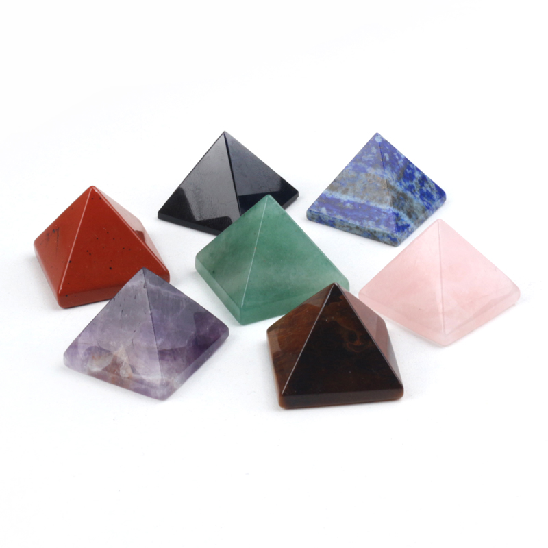 Hotsale Crystal Gemstone 7 Chakra Pyramid Energy quartz for Healing Crystal gift box