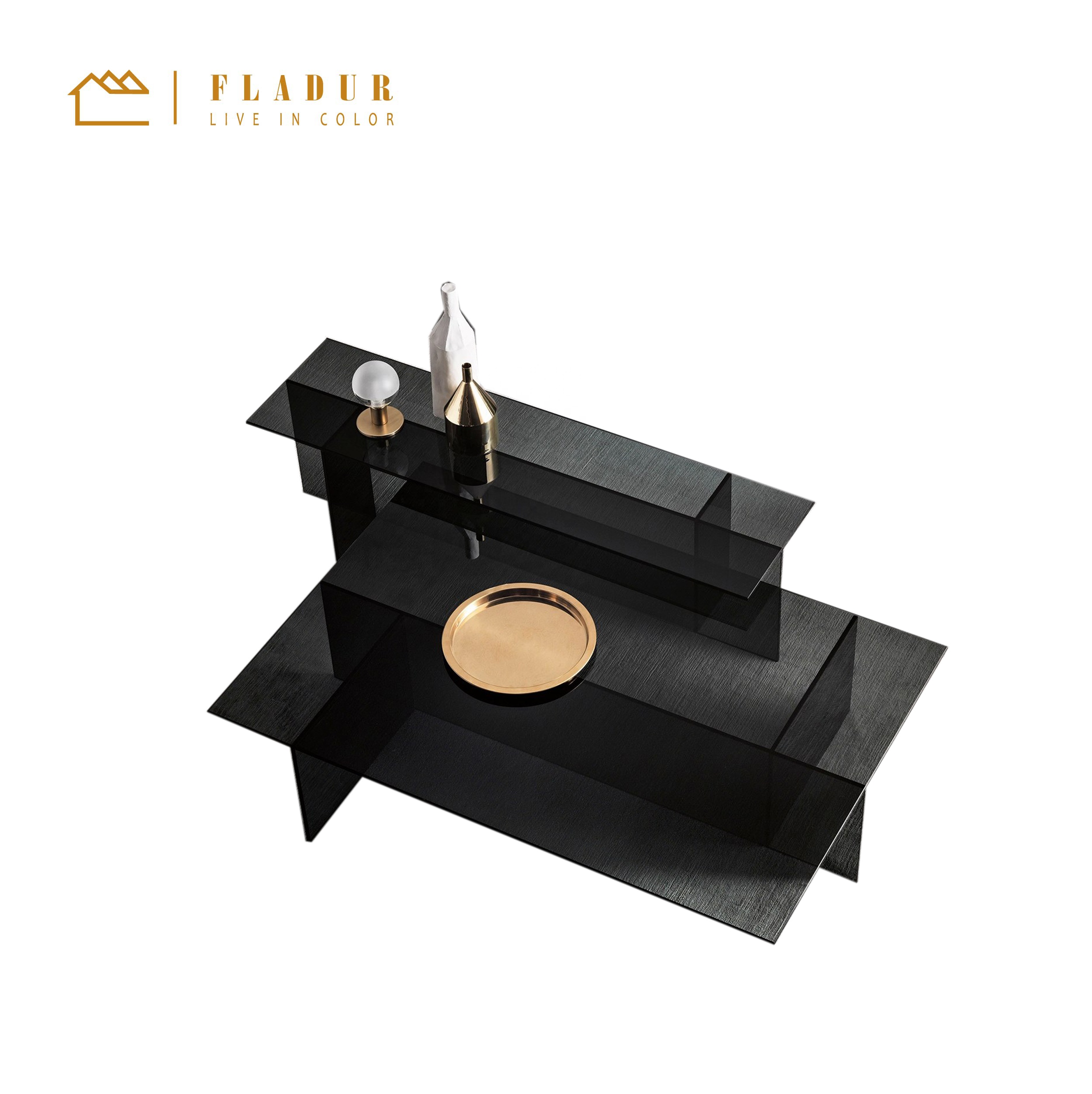 nice black glass tempered coffee table