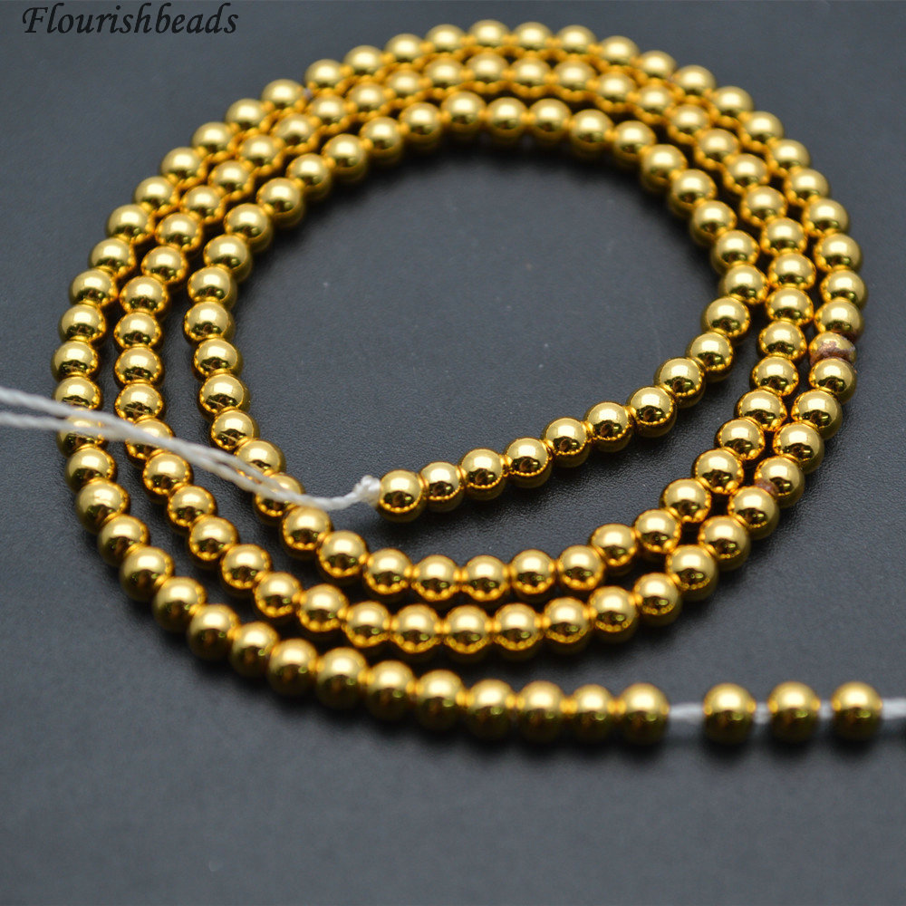 4mm 6mm 8mm 10mm Smooth Gold Color Hematite round Loose Beads Stone Beads Product Category