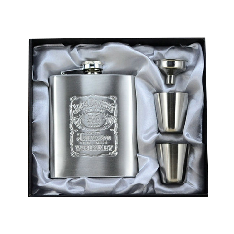 6 унций Jagermeister Серебряная Нержавеющая сталь Diy Hip Flask подарочный набор