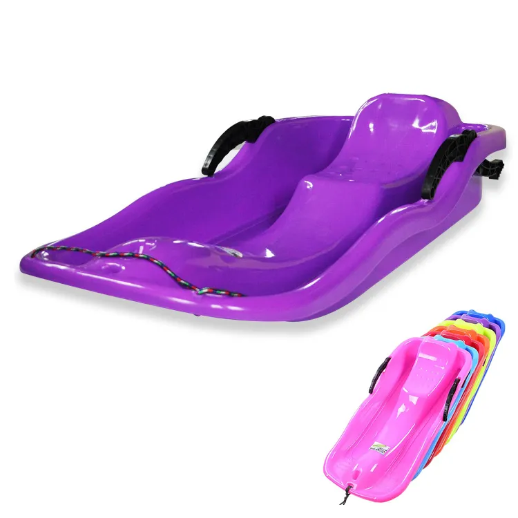 Portable Downhill Outdoor Winter Sports Plastic Skiing Toboggan Sled For Children