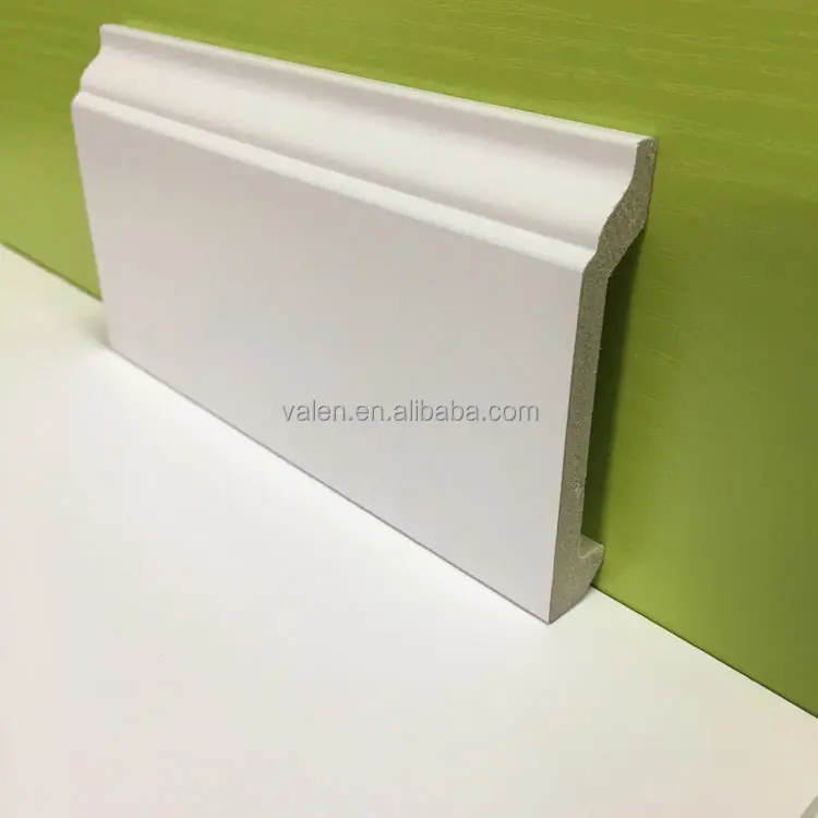 3.15inch Wide Easy Install Decorative Waterproof White Plastic Baseboard Skirting Board Cornice Moulding