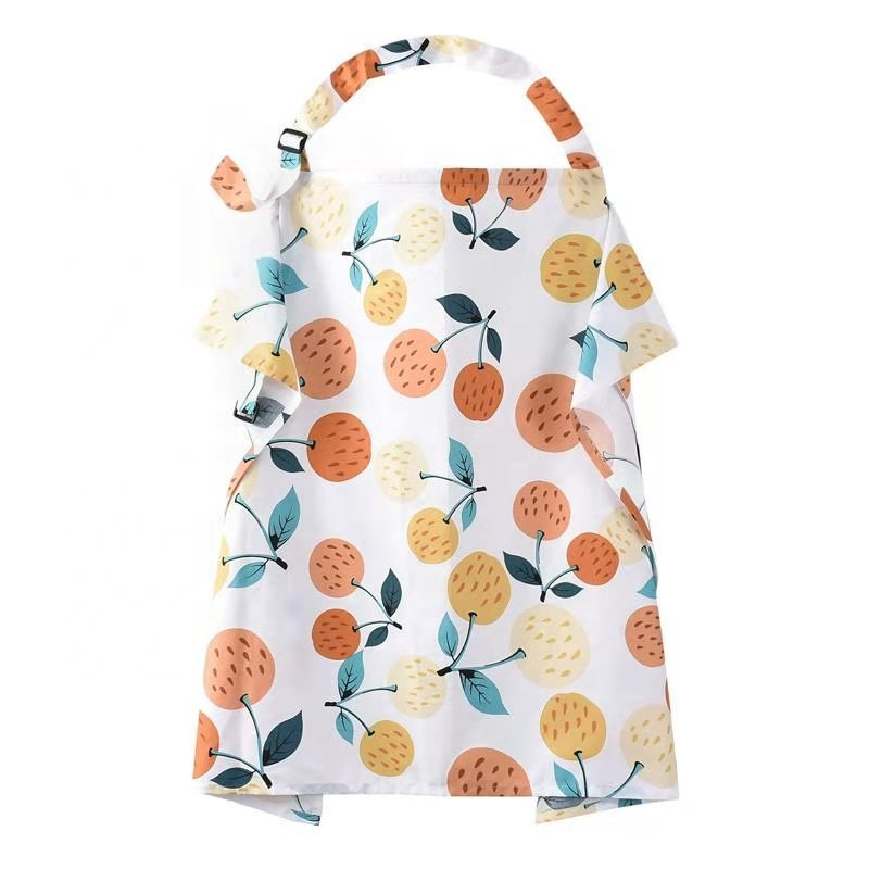 Baby Nursing Cover for Breastfeeding with Sewn-in Burp Cloth & Matching Pouch Breastfeeding cover towel