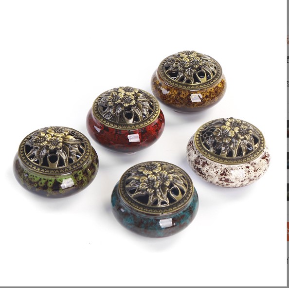 Best gifts Factory Cheap price charcoal burning incense coil holder Burner Jar Incense burner resin incense burner stickers