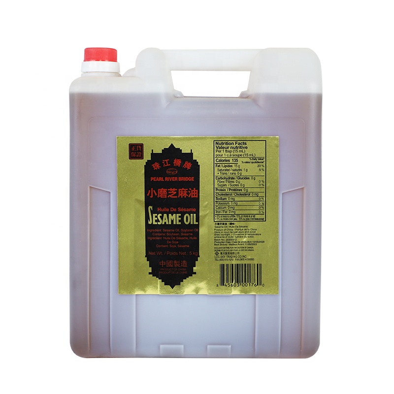 PRB Sesame Oil 5.5L Plastic Pail 100% pure Cooking oil Hot Sale Factory Price Pearl River Bridge for Hotpot, sea food sauce, sa