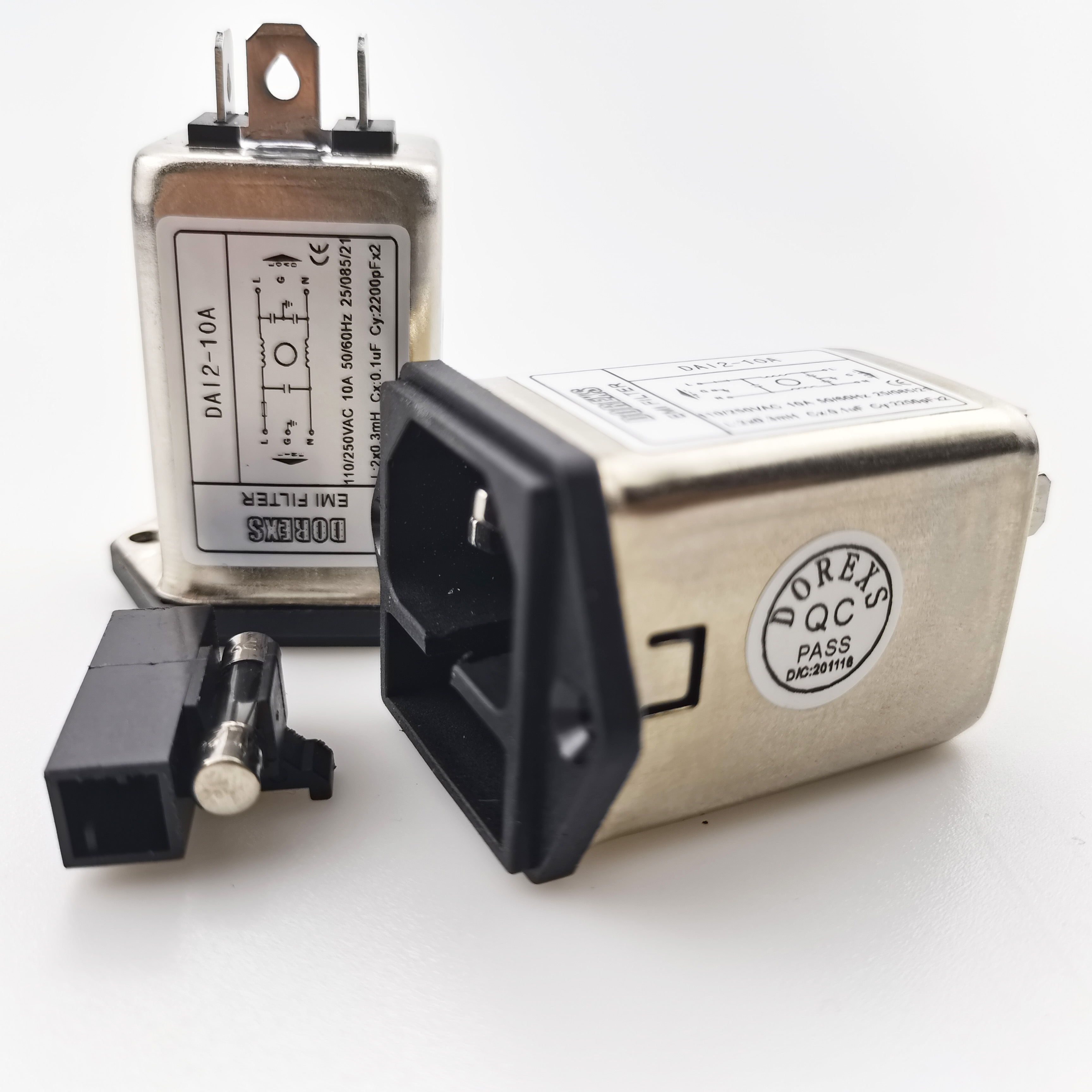 Фильтр IEC Socket с одним или двумя предохранителями, фильтр EMI, профессиональный производитель, лучшее качество