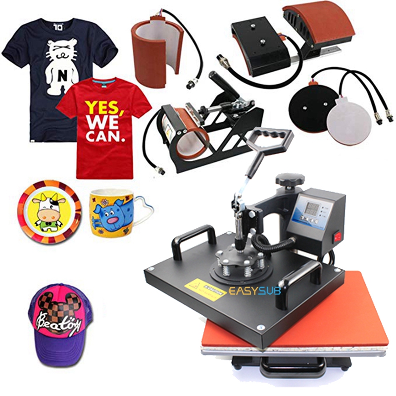 Combo Heat Press Machine 8 In 1 Sublimation Transfer  For Mug/cup/t Shirt/phone Cases 8 in 1 Heat Press Machine