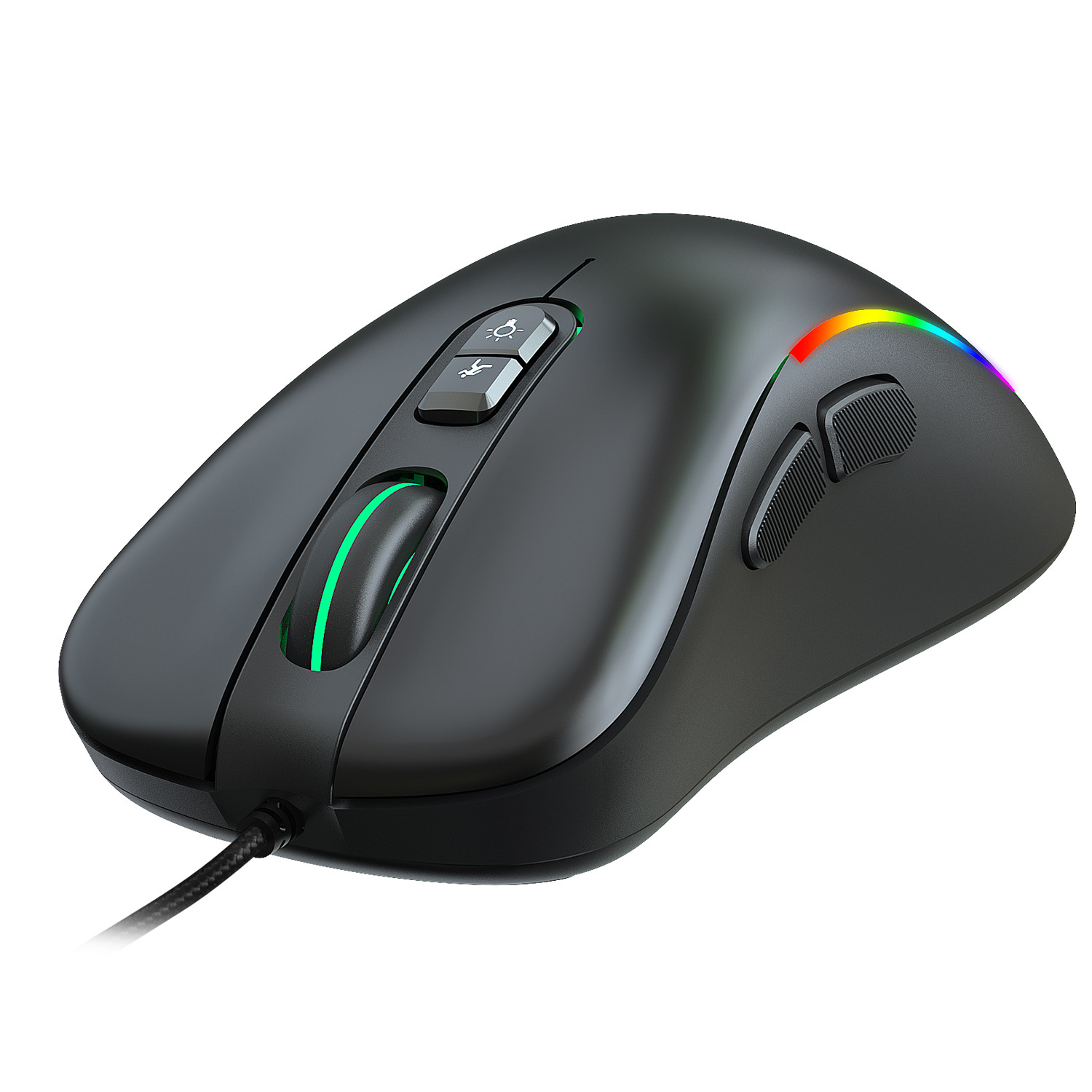 J300 7-кнопочная 6400 точек/дюйм RGB подсветкой программируемый Проводная оптическая игровая мышь USB Проводная клавиатура Регулируемый DPI игровая мышь для ПК