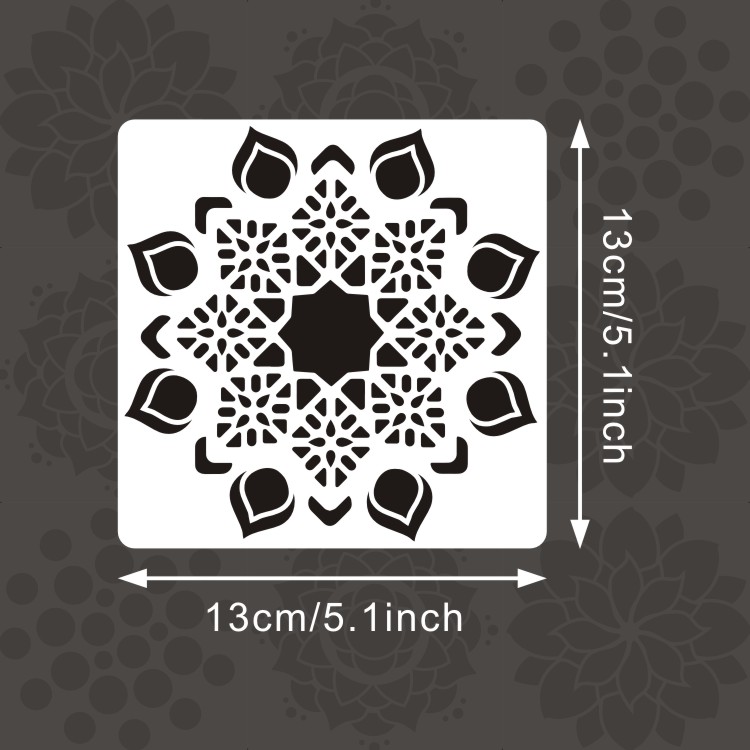 Reusable Stencil Laser Cut Painting Template Floor Wall Tile Fabric Flower Drawing Stencils Tile Painting Stencils