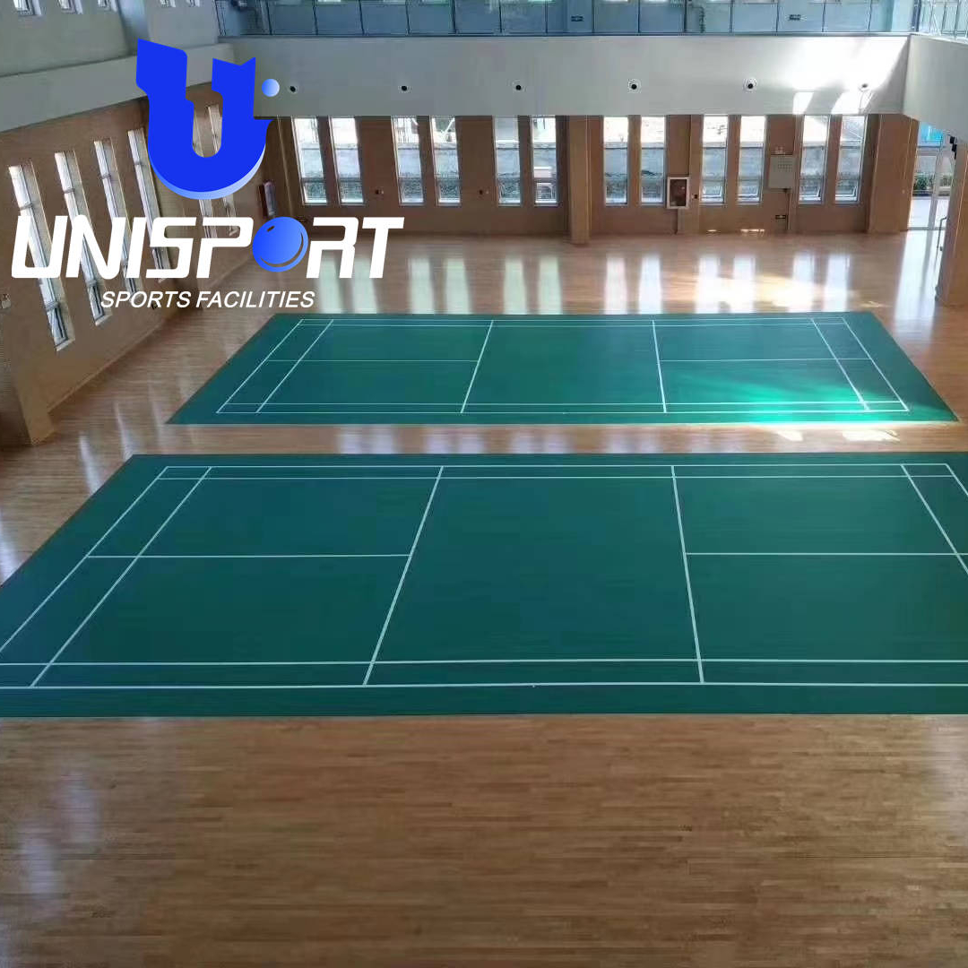 Напольный коврик UNIsport из ПВХ 2022 с крытой фургой и баскетболом/бадминтоном, напольный коврик для спортивной площадки