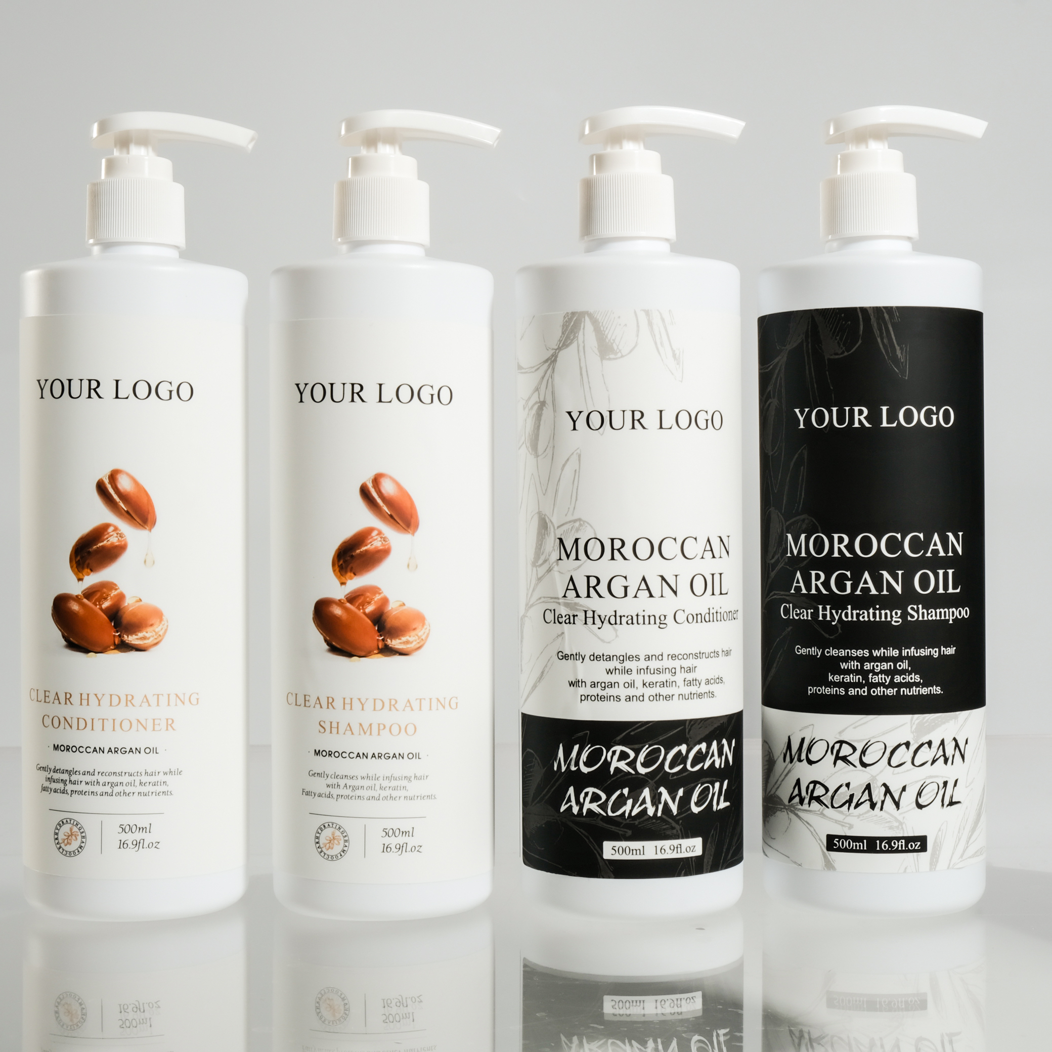 Private Label Hair Care Products Argan Oil Shampoo Kit Black Hair Care set