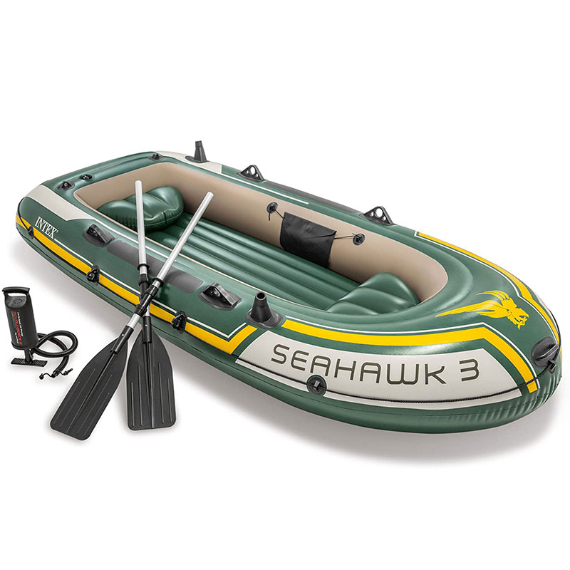 Лодка гребная INTEX Seahawk 3, оригинальная лодка для рыбалки из ПВХ на 3 человек, каяк 9/8X4/6X1/5 дюймов, складная лодка
