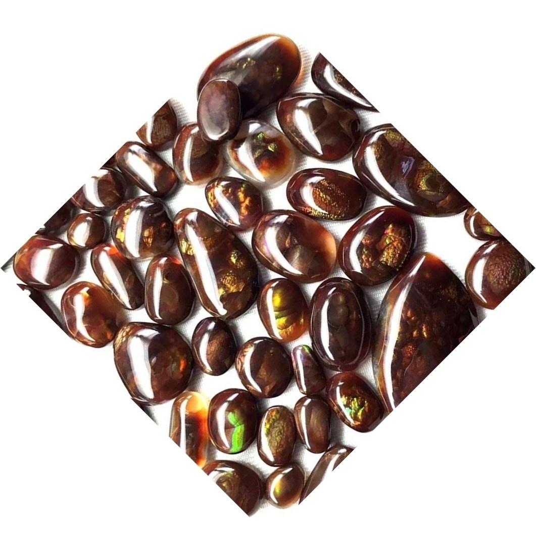Natural Mexican Fire Agate Cabochon Fancy Shape Size Top Quality Making for Jewellery