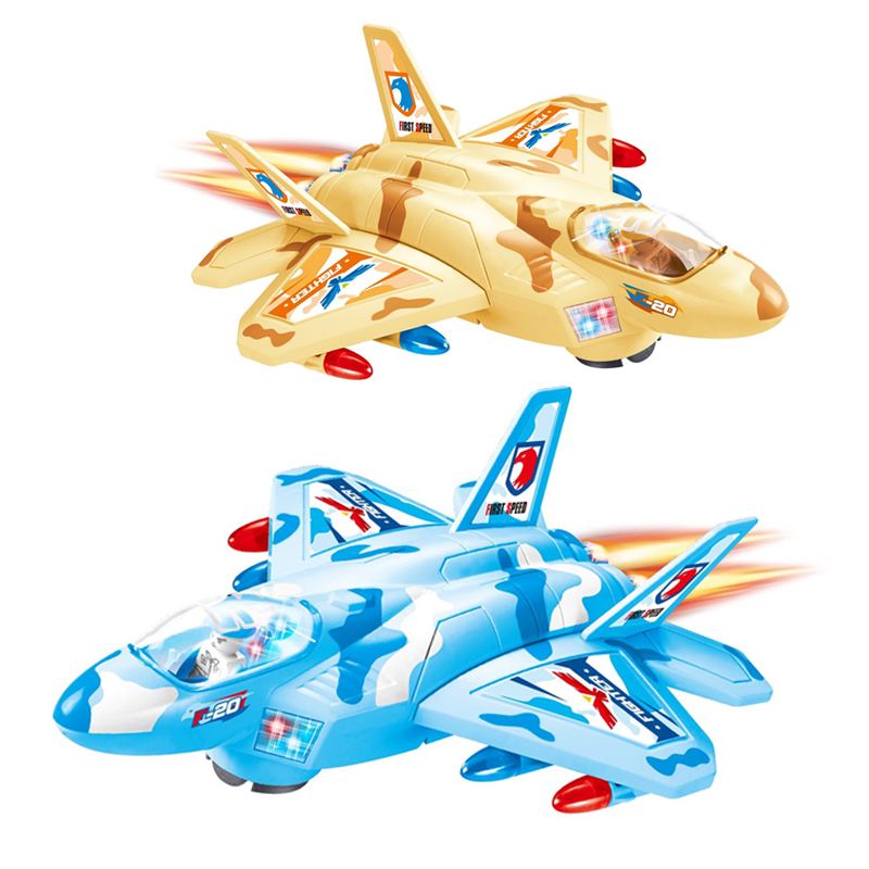 Interesting B/O electric children planes toys for kids with light music