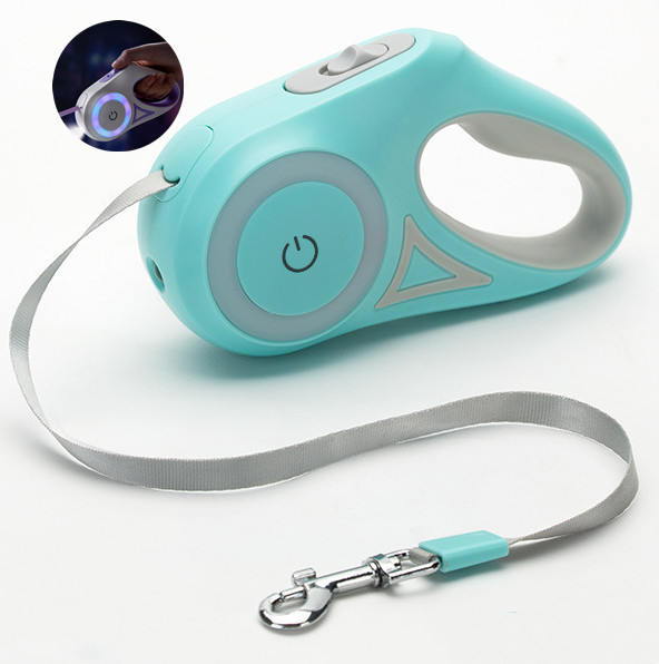 Factory Custom New Design 3/5m Automatic LED Flash Light Large Retractable Pet Dog Outdoor Leash Lead