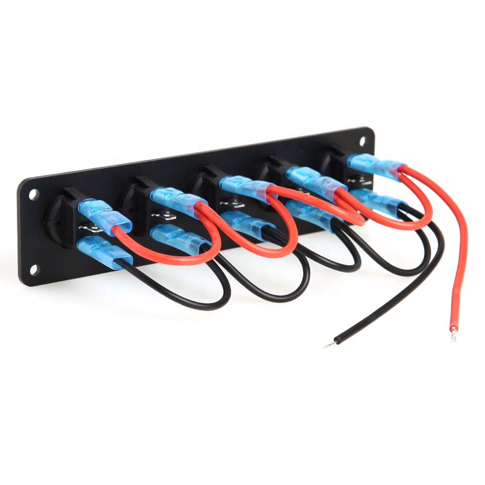 5 Gang кулисный переключатель Панель 12V 20A 24V 10A DC вкл/выкл морской катер автомобиля синий светодиод Уникальные Детали портативный автомобильный украшения