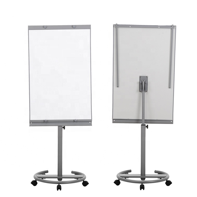 Wholesale office flipchart mobile whiteboard easel school height adjustable white board flip chart stand with wheels