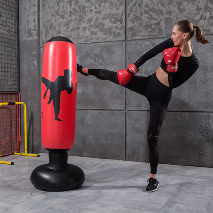 Hot Sale Fitness Home Gym Equipment De-Stress Boxing 1.6M Inflatable Freestanding Punching Bag For Adults