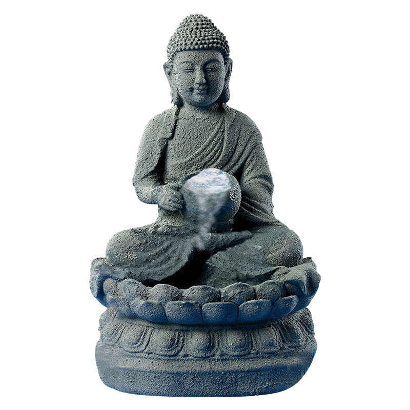 Outdoor resin zen buddha sculpture waterfall outdoor garden waterscape home decor resin statue fountain