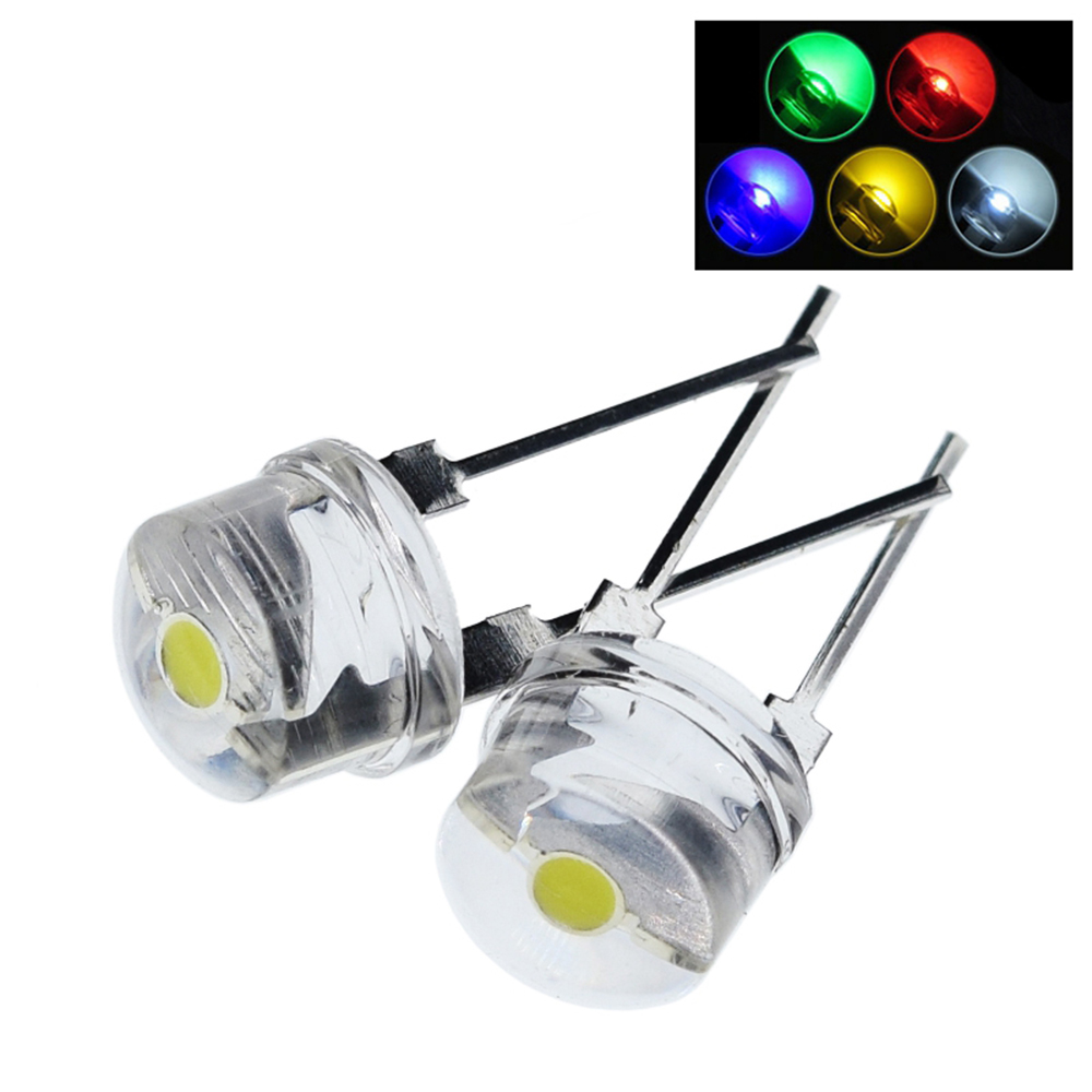 F8 8 мм 0,5 W 3,0-3,2 V Соломенная шляпка LED белые, красные, зеленые, синие, желтые супер яркий светодиодный потолочный светильник широкоугольный прозрачный СВЕТОДИОДНЫЙ потолочный светильник