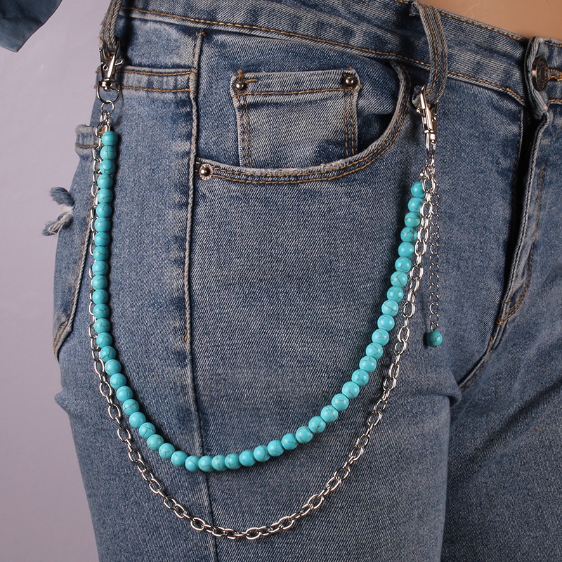 WAC2102 ShangJin Fashion Trousers chain Hip-hop waist chain decorative jean bead chain