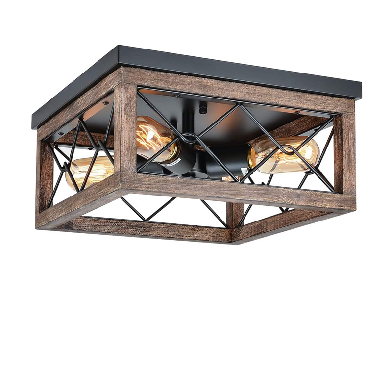 industrial lamp metal ceiling light iron ceiling light wood lamp led ceiling light dining room room decoration