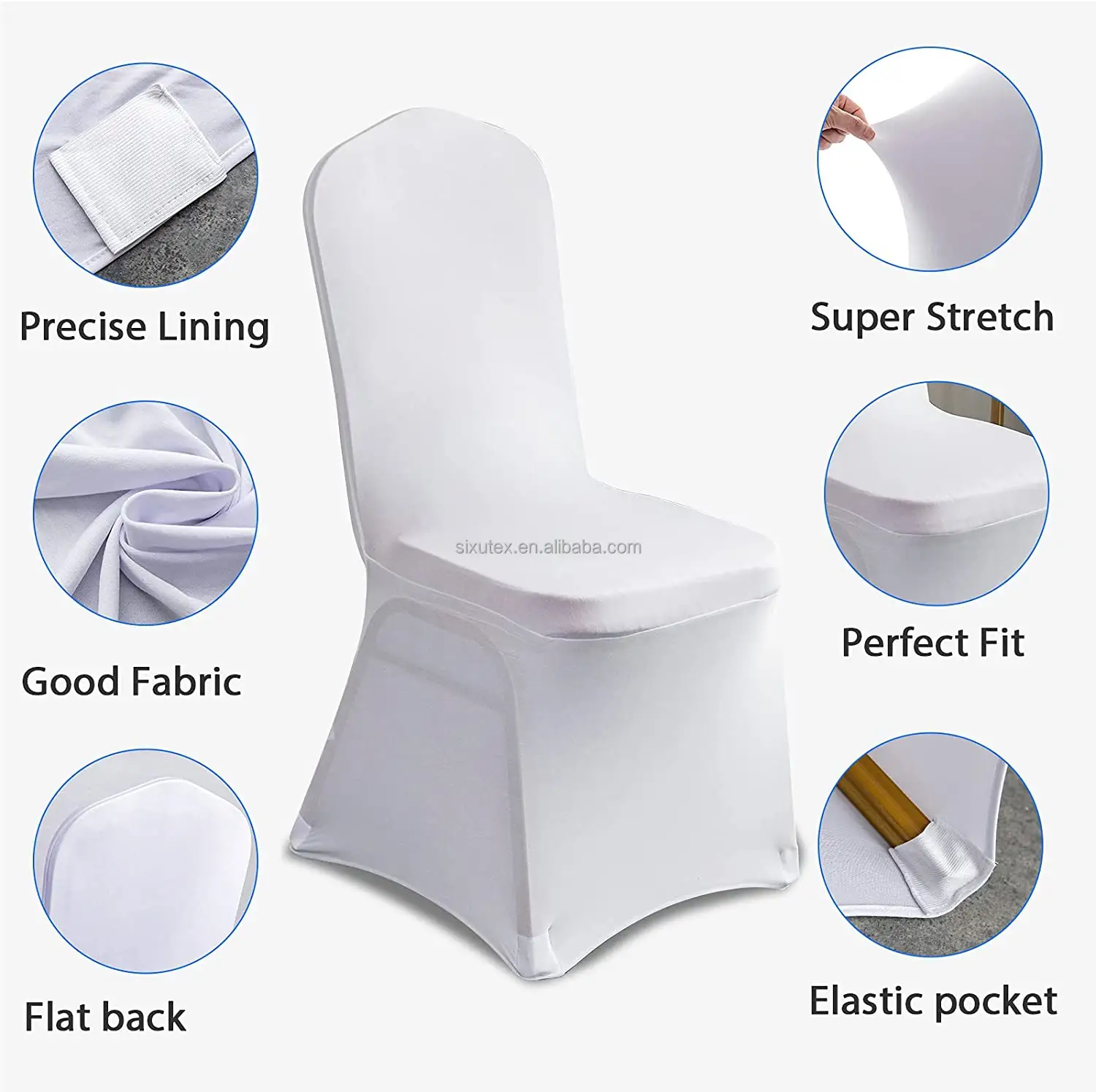 Premium Quality Housse De Chaise De Mariage Solid Color Spandex Stretch Coprisedile Wedding Chair Cover