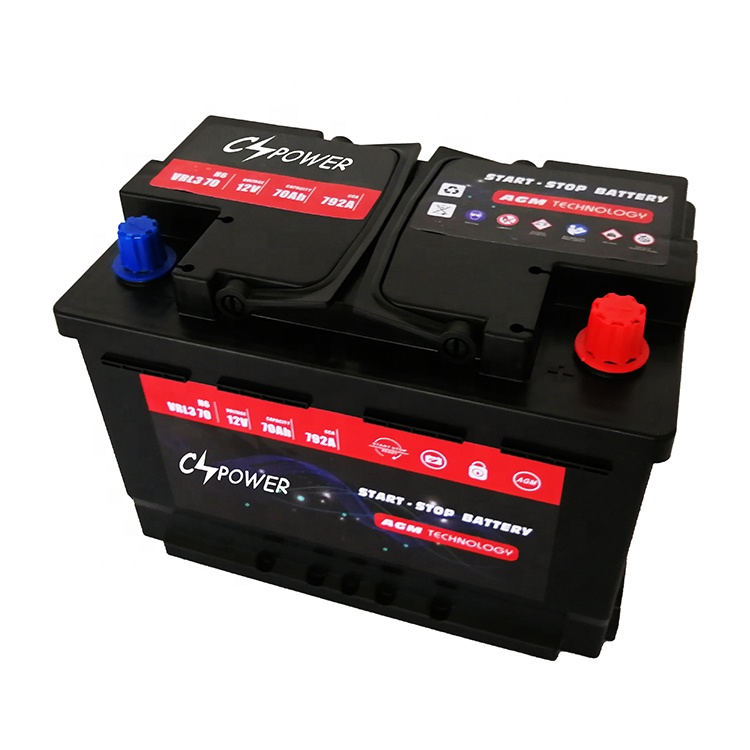 CSPOWER 12V 70ah с клапанным регулированием старт/стоп авто аккумулятор OEM автоматический автомобильный рычаг управления запуска двигателя батареи L3