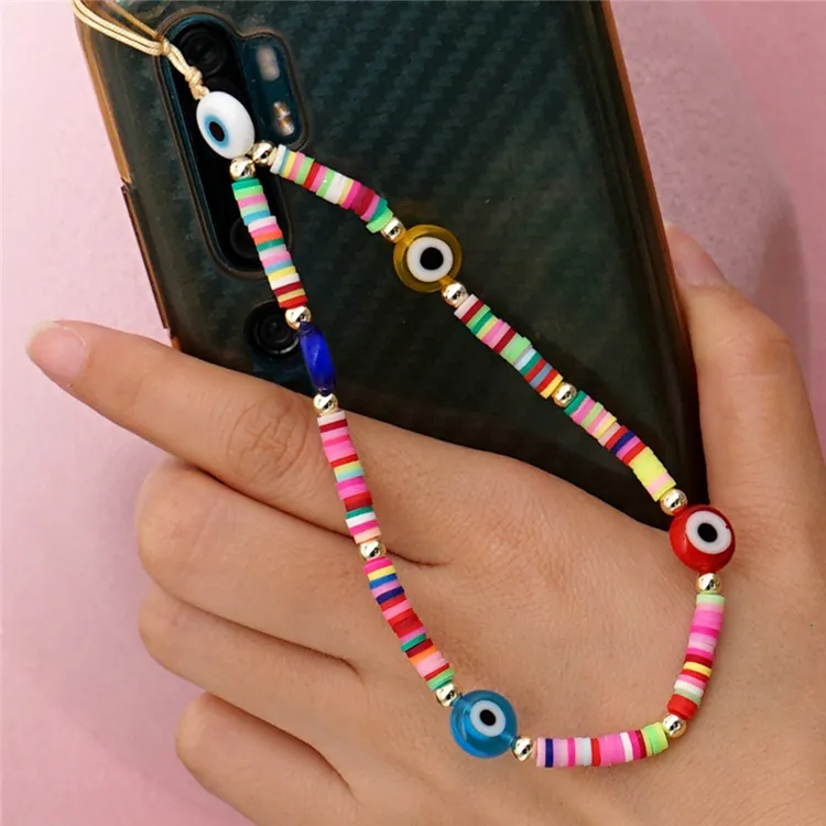 Fashion factory price cell phone accessories phone chain beads straps for mobile