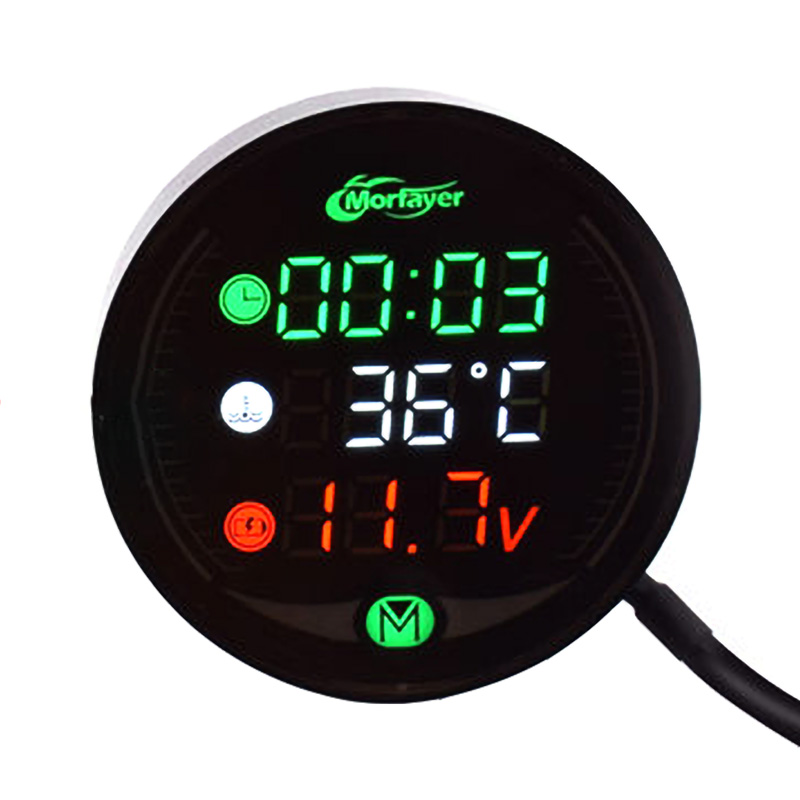 Led 5 в 1 ночное видение время + Температура воды + батарея напряжения + Секундомер + usb быстрая зарядка мотоцикл метр дисплей