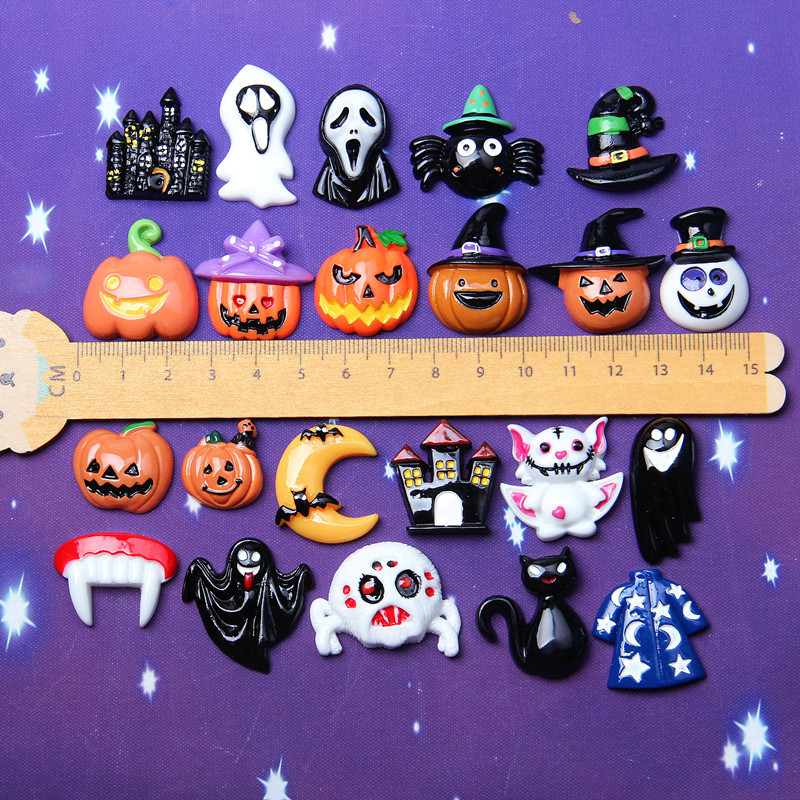 2021 New resin accessories Halloween pumpkin skeleton ghost DIY ghost festival accessories mobile phone case decoration material