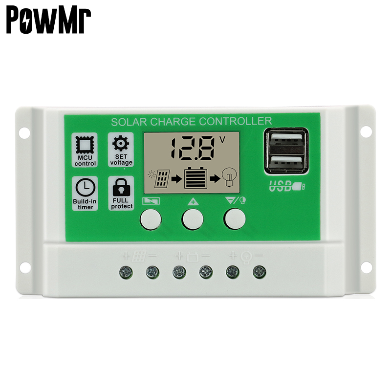 Factory 10A 20A 30A 12V/24V Solar Battery Charge Controller Can Charge Li battery Dua USB Solar Charge Controller