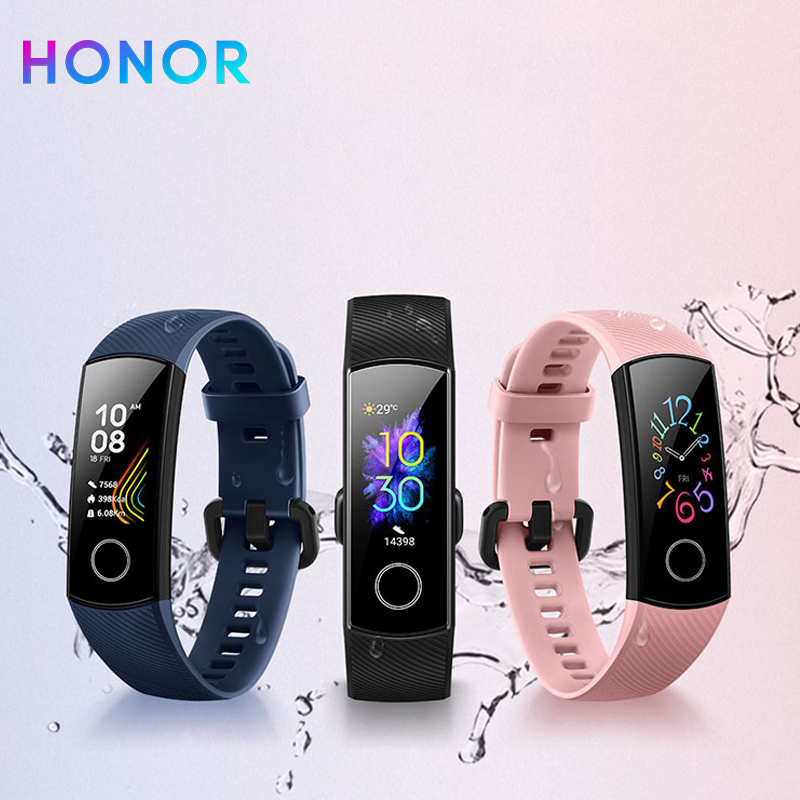 HONOR Band 5 Смарт-часы 0,95 "цветной экран с органическими светодиоидами Smart Сердечного ритма фитнес трекер спортивный 5ATM водонепроницаемый Honor Band 5