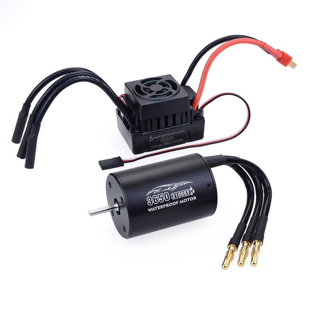Водонепроницаемый бесщеточный двигатель Surpass Hobby 3650 2300KV 3100KV 3900KV с 60A ESC w/Программа Card Combo для 1/10 RC Car Truck Toy