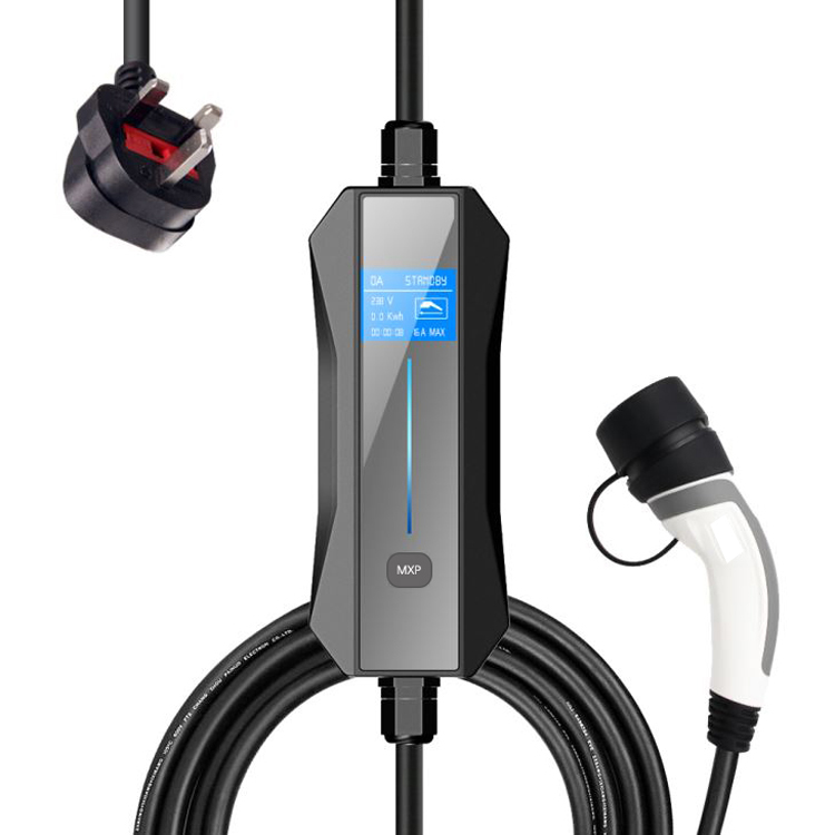 Portable EV charging cable plug adapter 16A 32A 1 Phase EVSE fast charger cable
