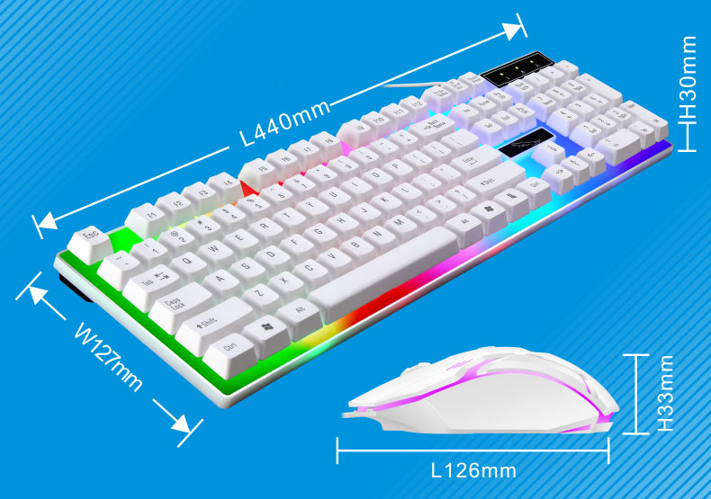 BAJEAL G21B USB подсветка LED профессиональная 104 клавиши клавиатура мышь Combos Домашний ноутбук Настольный компьютер последние игровые клавиатуры