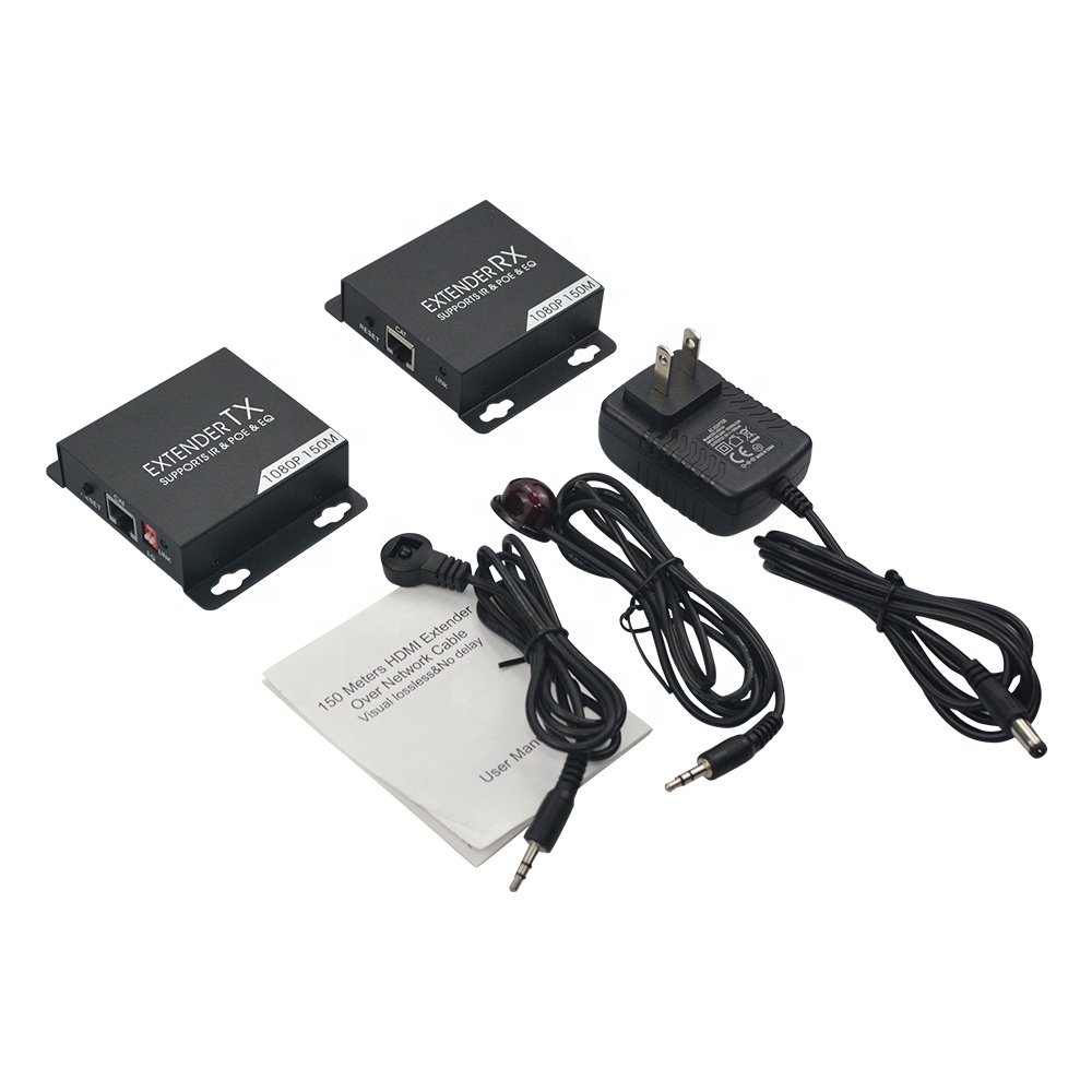 AOEYOO HDMI псу Ethernet 150 м HDMI удлинитель 492ft с ИК-пульт дистанционного управления через один RJ45 Cat6/7 кабель HDMI передатчик и приемник