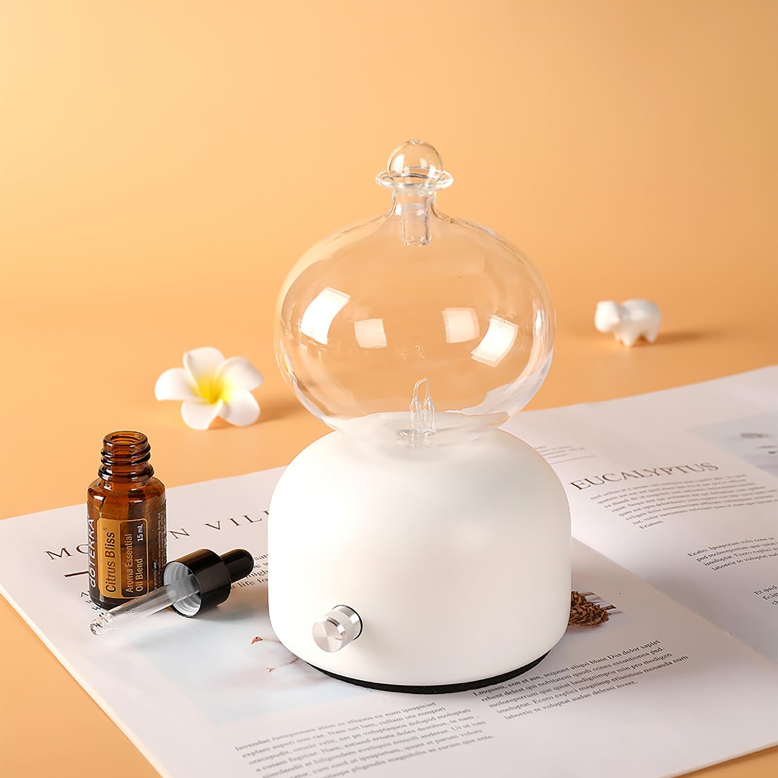 Customizable Aroma Intensity a Variety of Lighting Timing Anhydrous Diffuser Glass Aromatherapy Diffuser With Led Lights