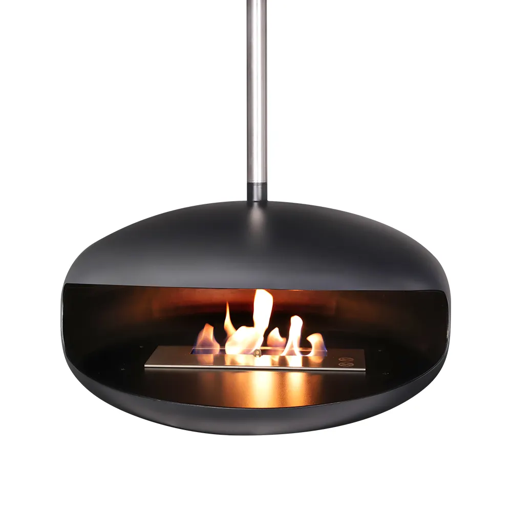 suspended fire place bio ethanol roof mounted ceiling cocoon hanging fireplace