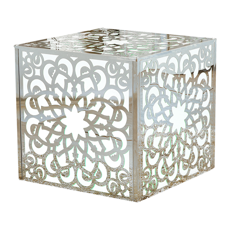 Hot Sale Stainless Steel Silver Square Wedding Party Event Glass Acrylic Banquet Table