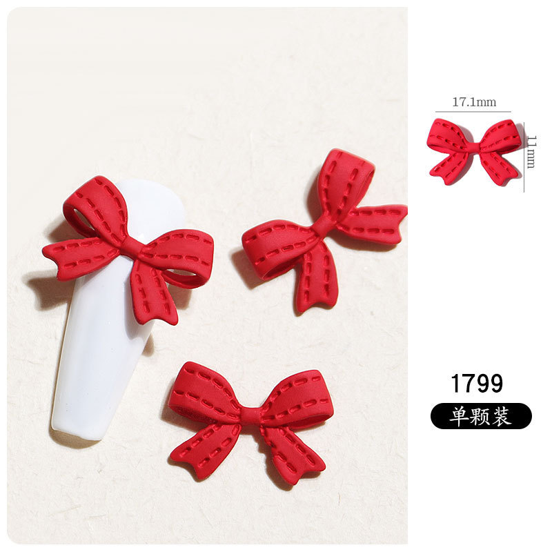 wholesale Japanese Nail Art 3D Jewelry Decoration Accessories Painted Alloy Bow Knot Finished Nail Art Charm Design 9colors