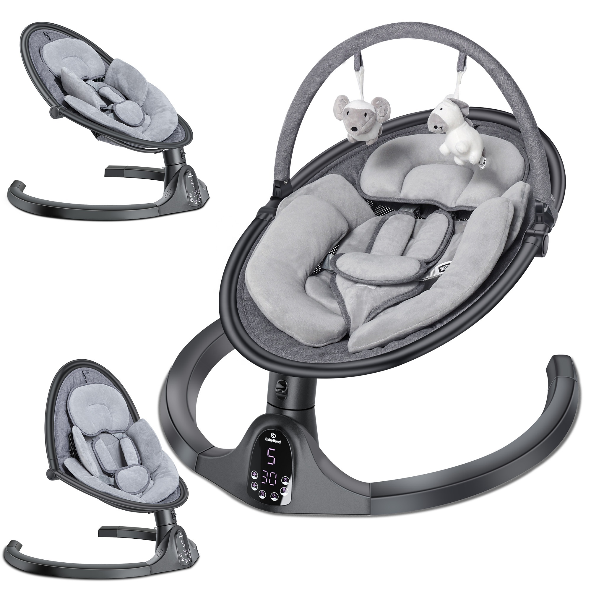 OEM hot new 3 modes baby electric rocking chair portable AC/DC power electric side to side baby swing rocking chair with remote